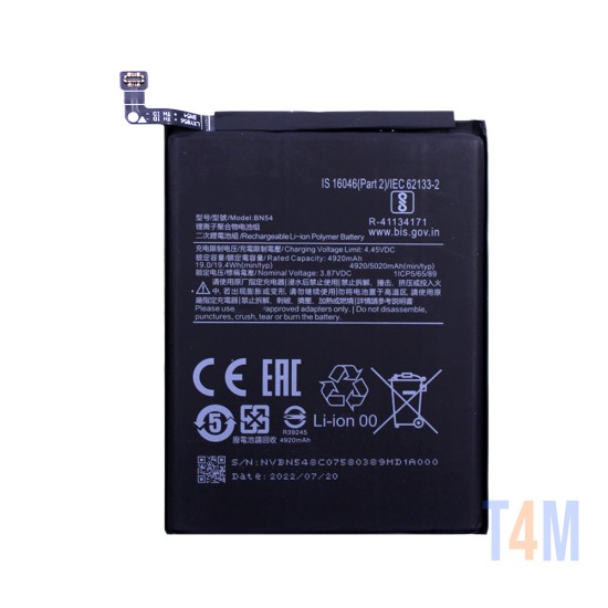 Battery BN54 for Xiaomi Redmi 9/Redmi Note 9 5020mAh